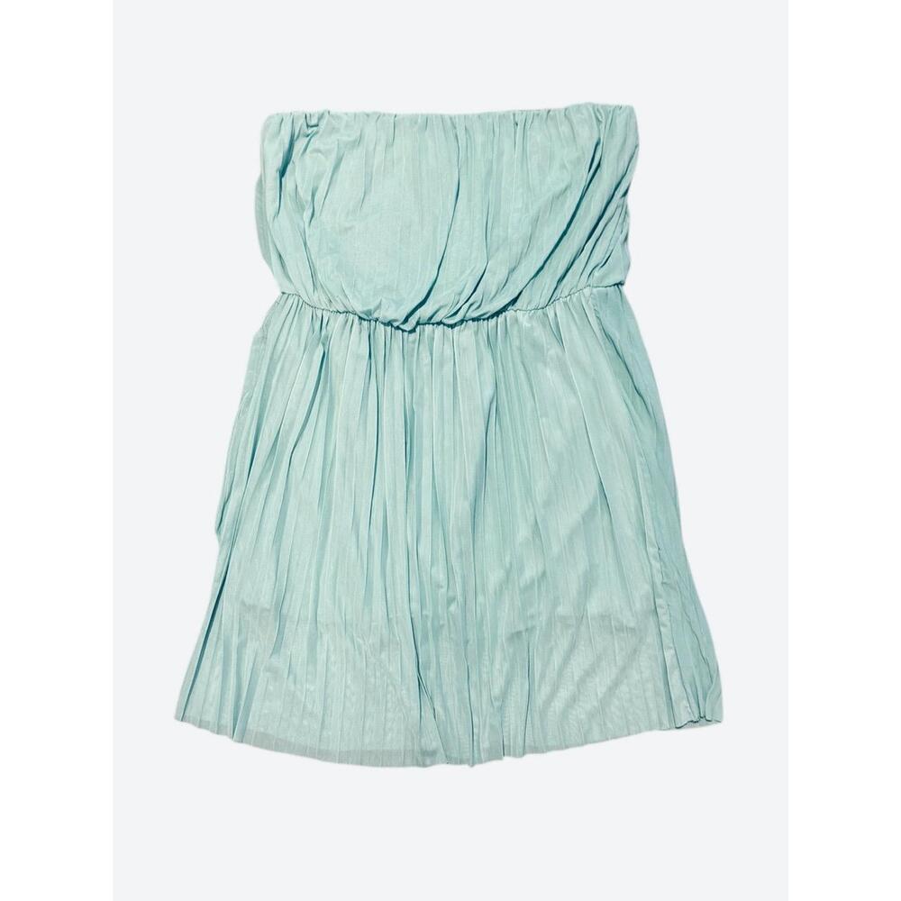 Jealous Tomato Mint Pleated Strapless Mini Light Blue Dress Womens Dress Large